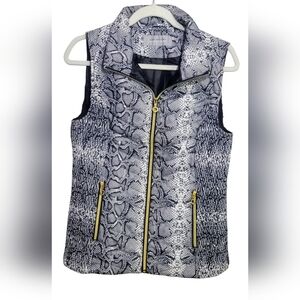 Marc New York Women's Snakeskin Quilted Puffer Vest Western Medium